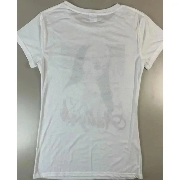 Aaliyah Womens T-Shirt Size 1X White Short Sleeve 90s Hip Hop R&B Plus Babydoll - Picture 8 of 9